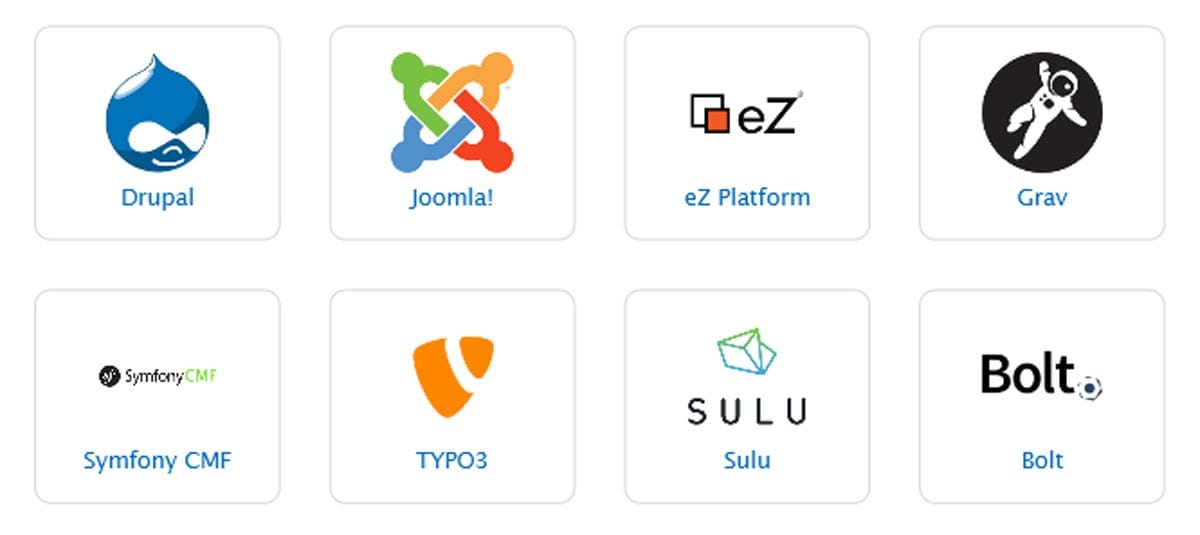Los CMS que usan Symfony