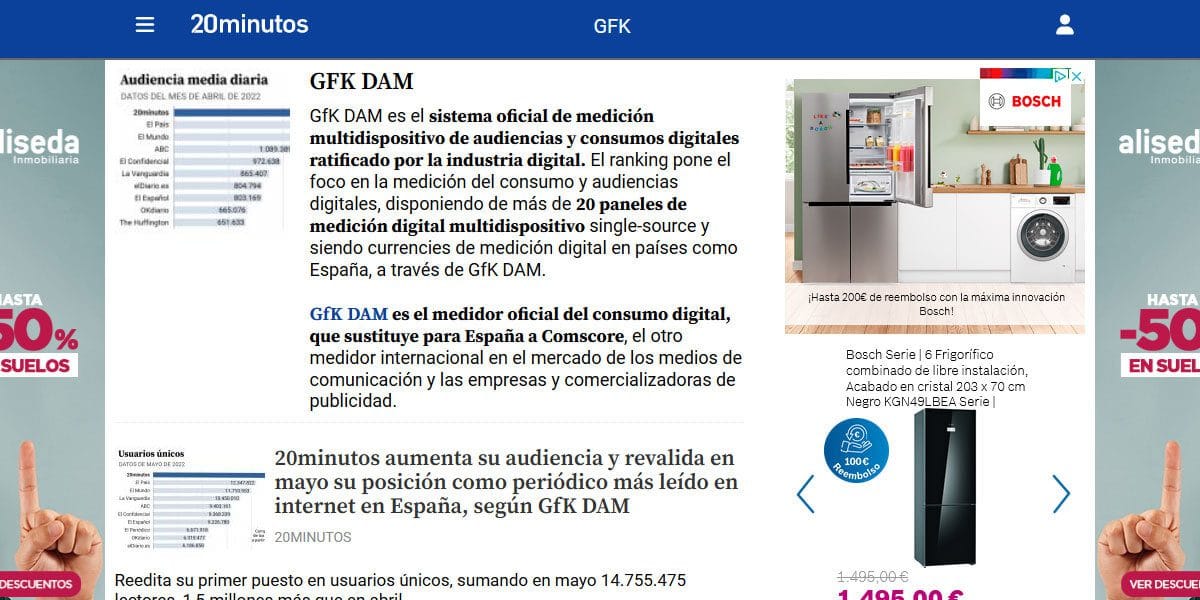 20 Minutos revienta los audímetros de GfK DAM