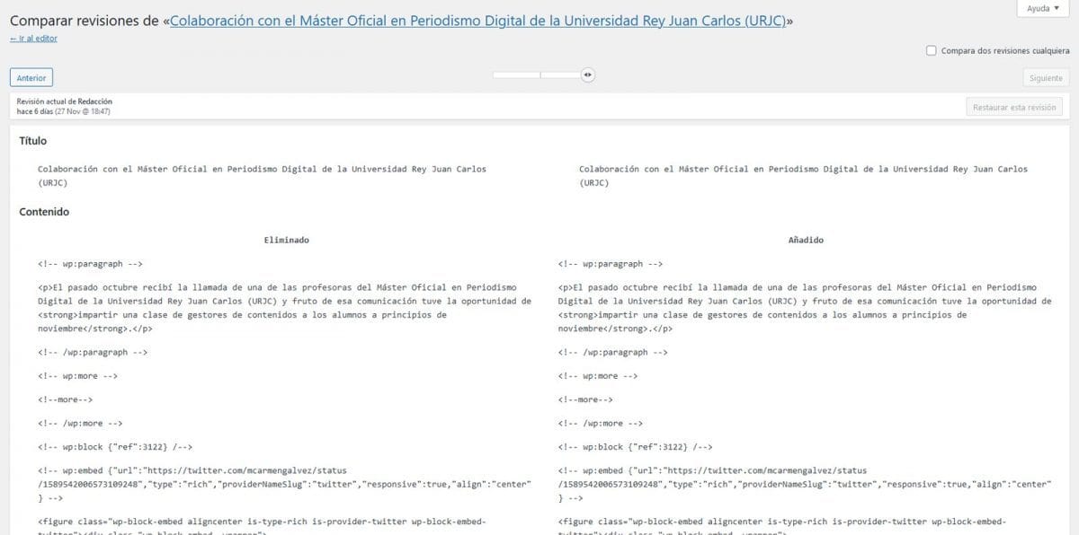 El problema de las revisiones o control de versiones en los CMS