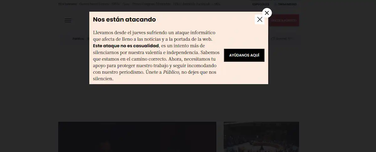 El diario Público, hackeado