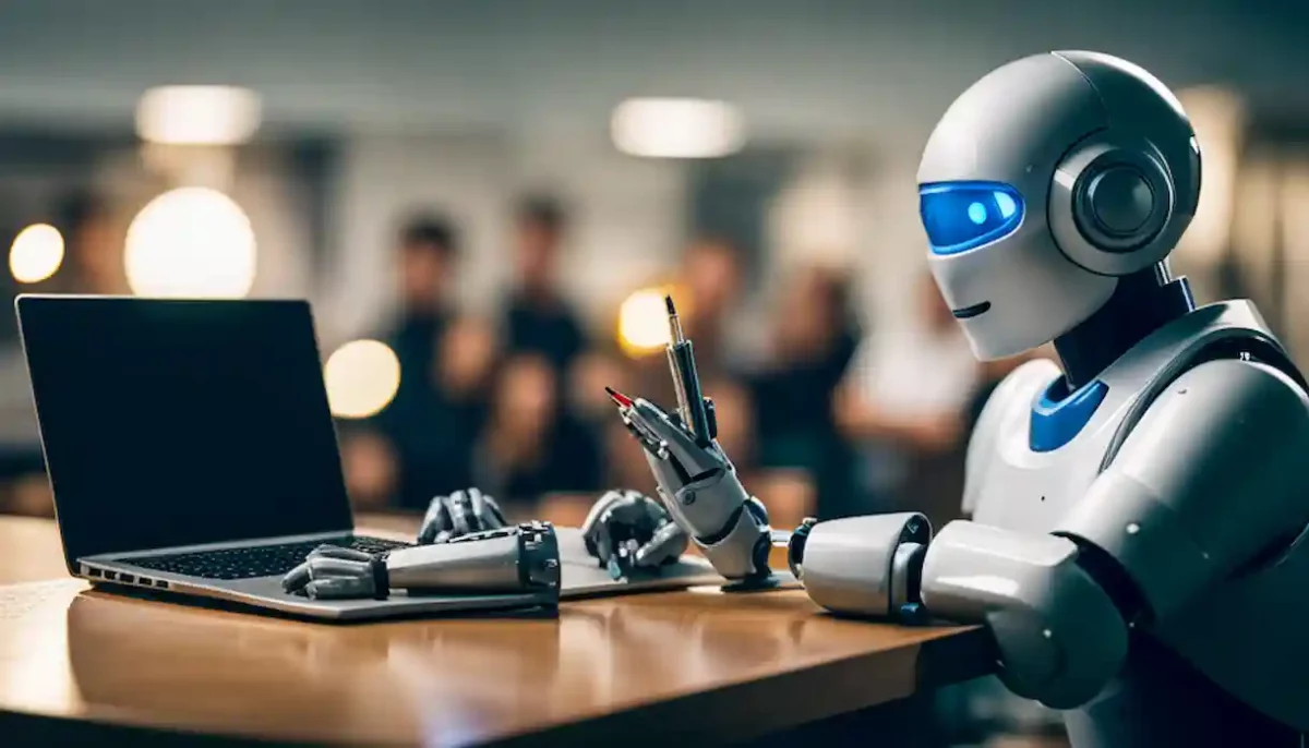 Robot generando una noticia