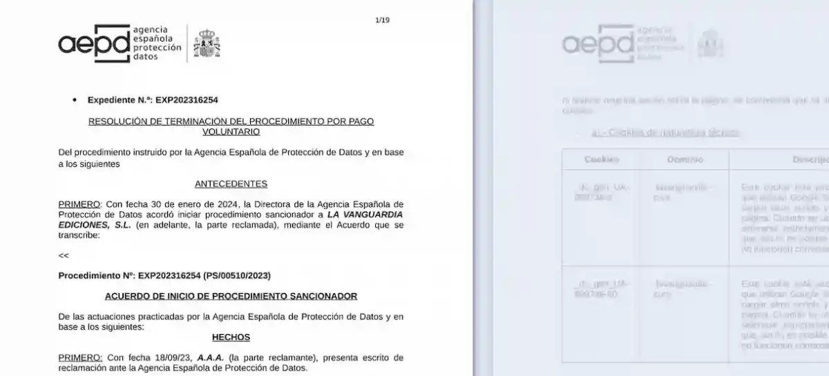 Multa de 10.000€ a La Vanguardia por irregularidades con las cookies