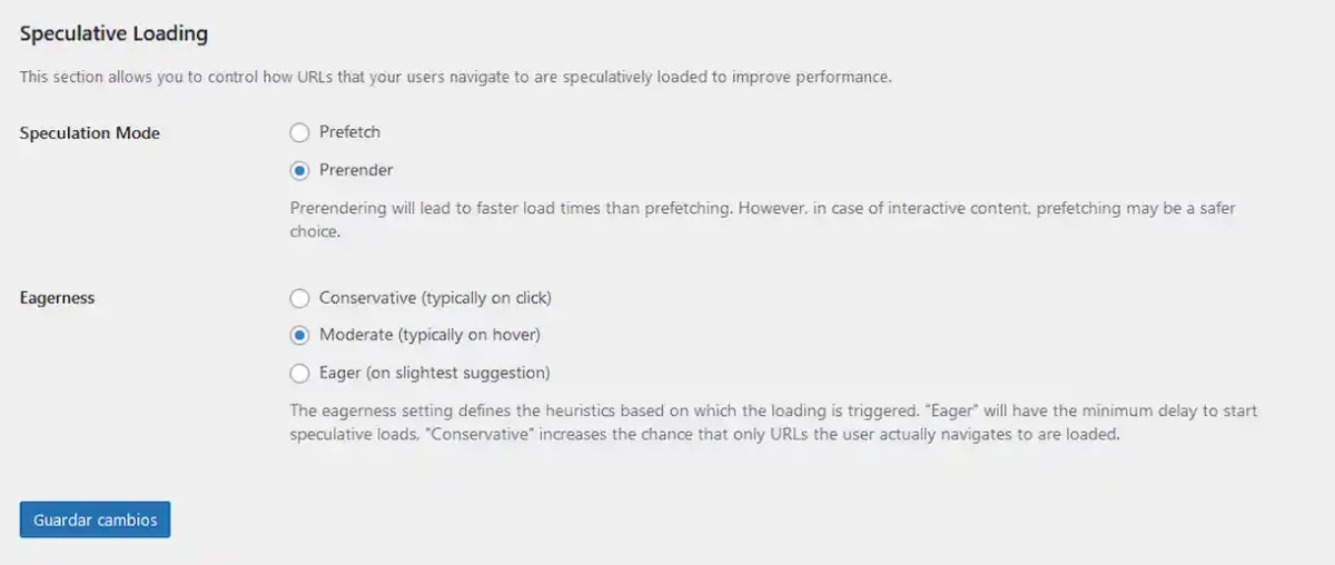 La carga especulativa se integrará en el núcleo de WordPress