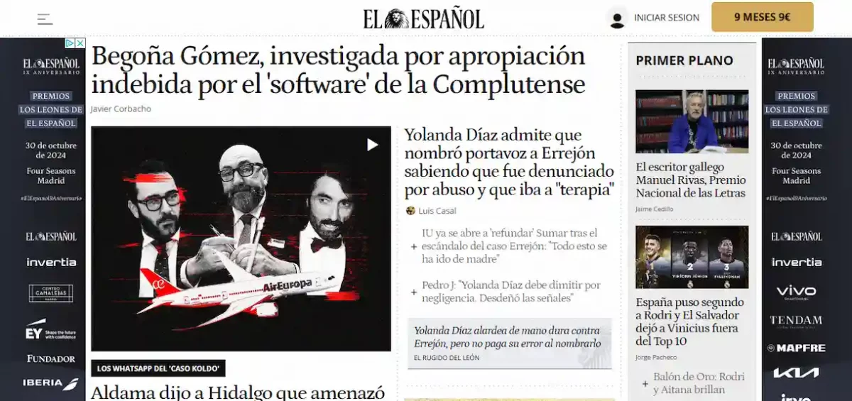 El diario El Español afianza su liderazgo en el ranking de medios de GfK DAM en octubre 2024