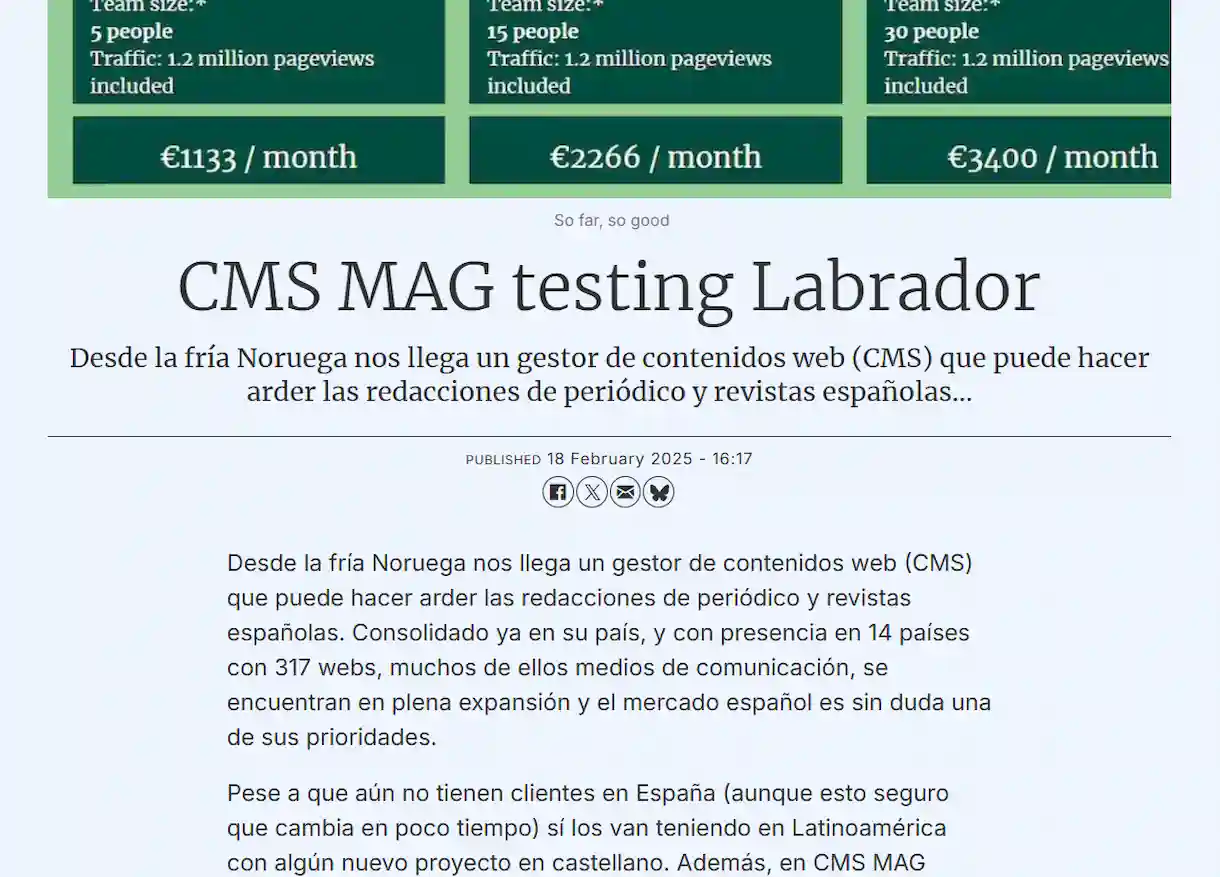 Análisis de Labrador, el CMS noruego que revolucionará las redacciones españolas