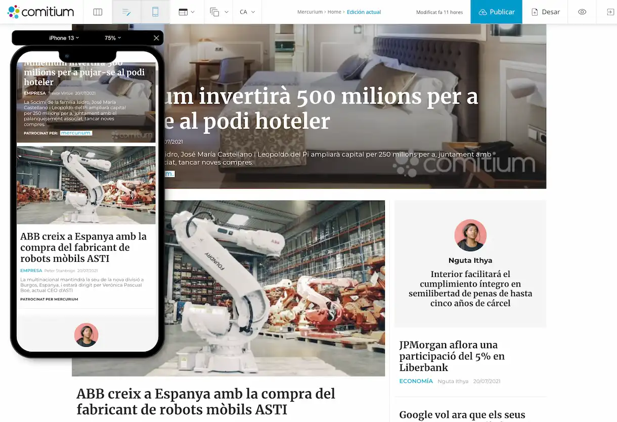 Descubre el nuevo Editor Visual de portada de Comitium CMS