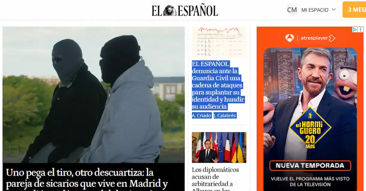 El Español denuncia ante la Guardia Civil un gran ataque informático que tumbó su tráfico
