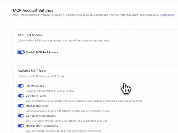 MCP para la IA, ya habilitado en WordPress