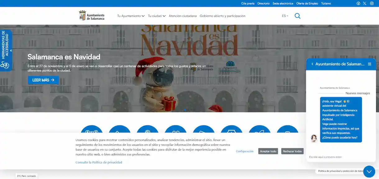 Portada web Ayuntamiento de Salamanca
