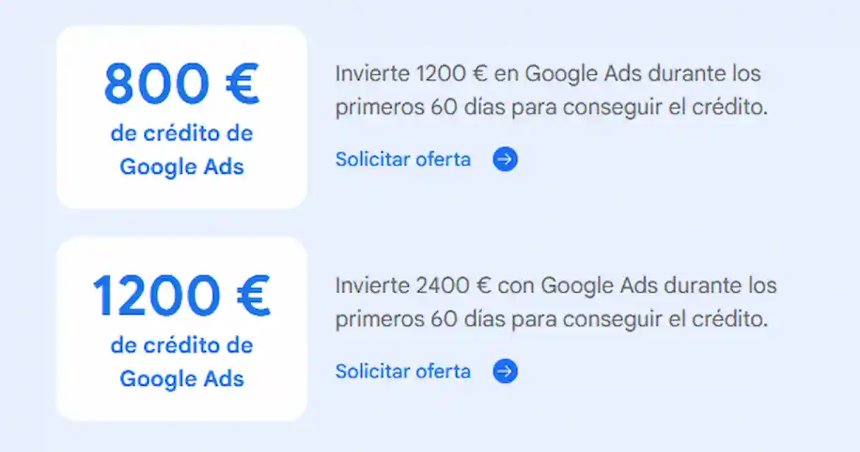 Ofertas de Google Ads