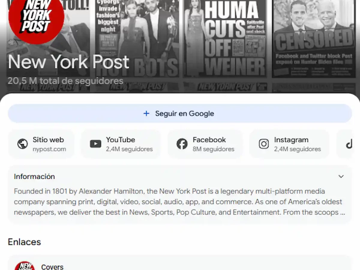 Algunos medios ya pueden personalizar su perfil de publisher en Discover