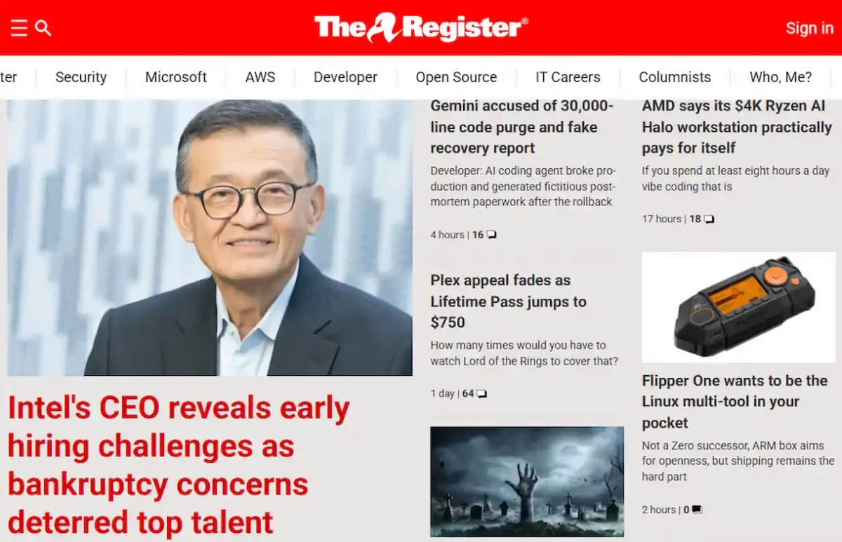 The Register elige a Labrador CMS como su nuevo gestor de contenidos