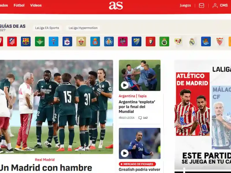 El Mundial de Fútbol corona al Diario AS como líder en el ranking de GfK de julio 2026