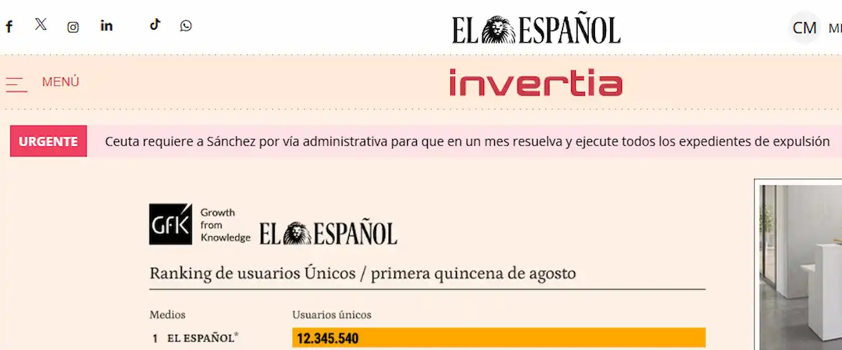 Ranking GfK DAM de medios agosto 2026: Ruge el león y ahuyenta a todo El Mundo