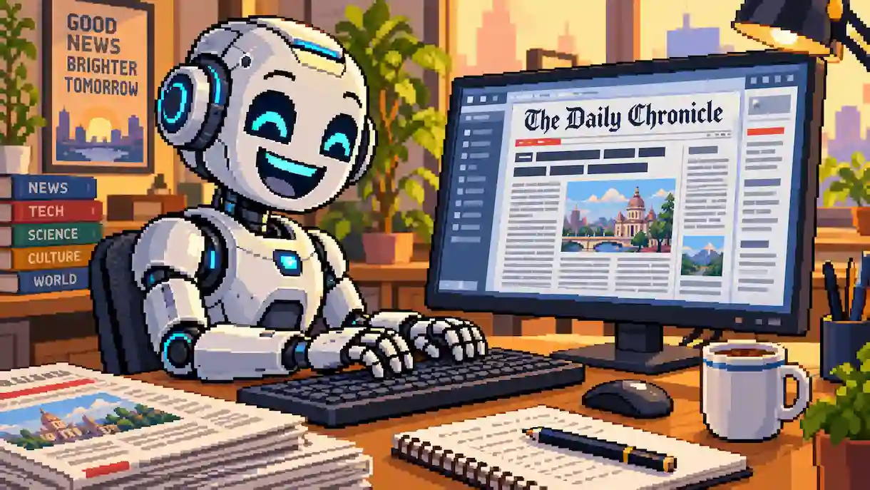 Robot periodista (Imagen creada con IA)